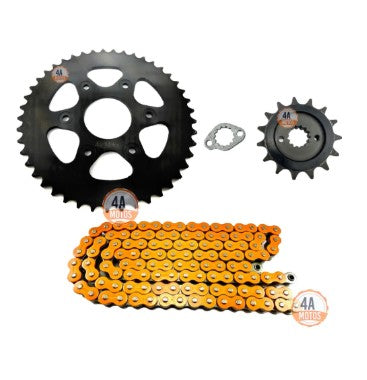 Kit Arrastre Ktm Duke 390- Adven. 390 Ng Piñón Ktm + Cadena