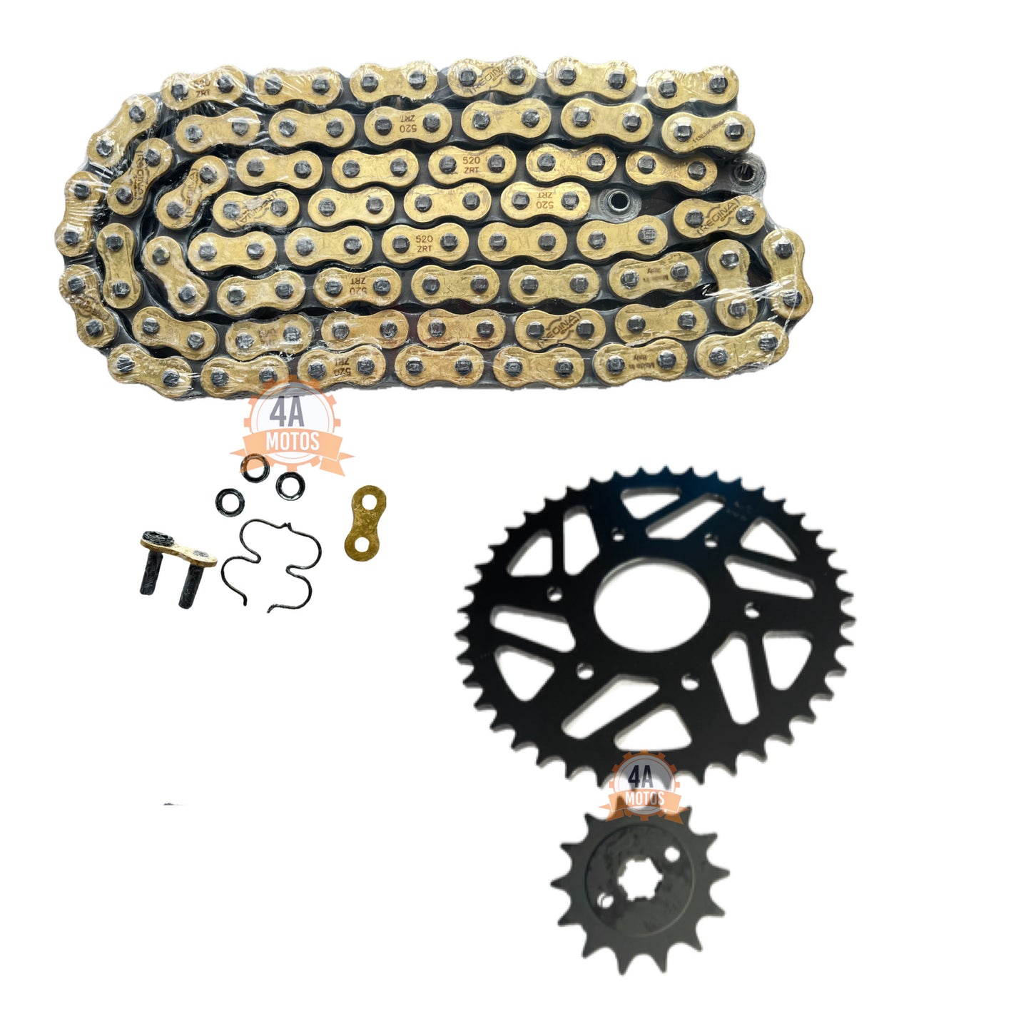 Kit Arrastre Ktm 250 Afam Con Cadena Regina Dorada 520*120