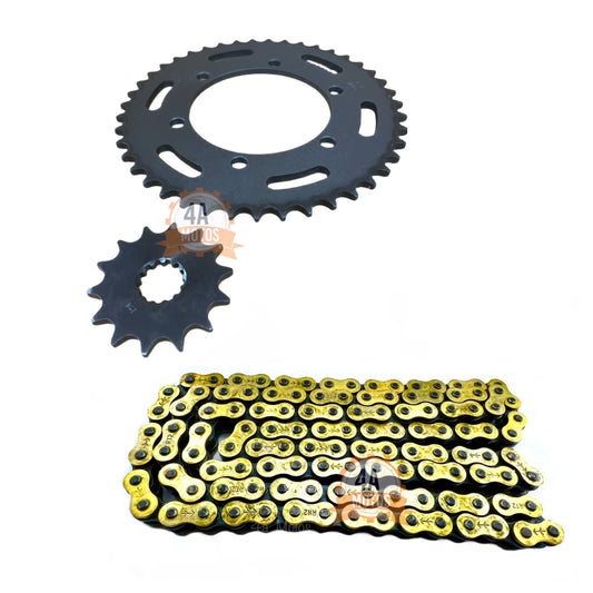 Kit Arrastre Mt03 Race Con Cadena Rombo Dorada 520*120