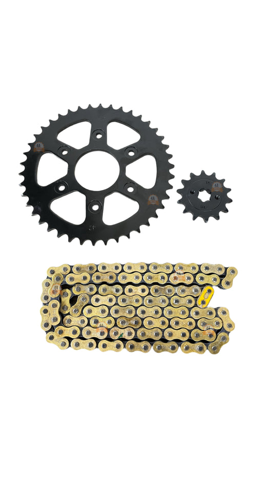 Kit Arrastre Npc Ktm Duke 200 Ag/ Ng/ Rc Cadena Rombo Dorada