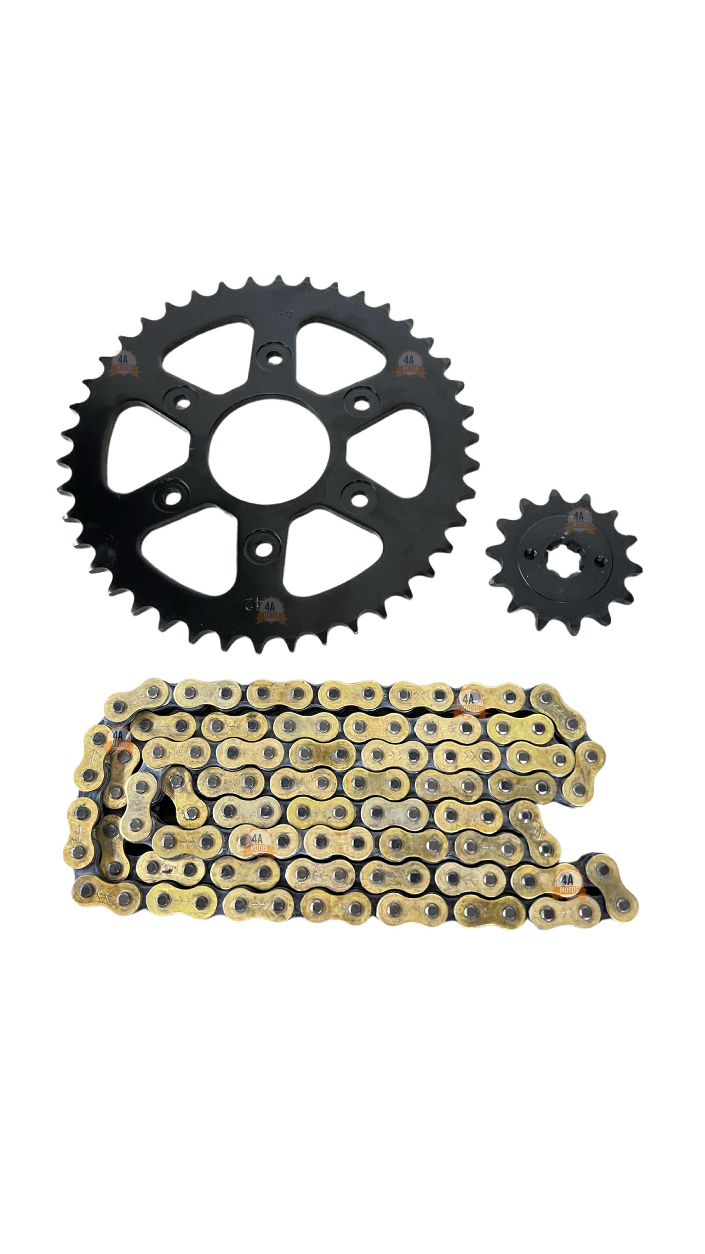 Kit Arrastre Npc Ktm Duke 200 Ag/ Ng/ Rc Cadena Rombo Dorada