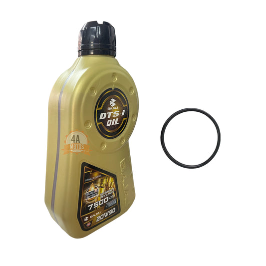 Aceite Bajaj 20w50 1 Litro Dorado + Oring Aceite