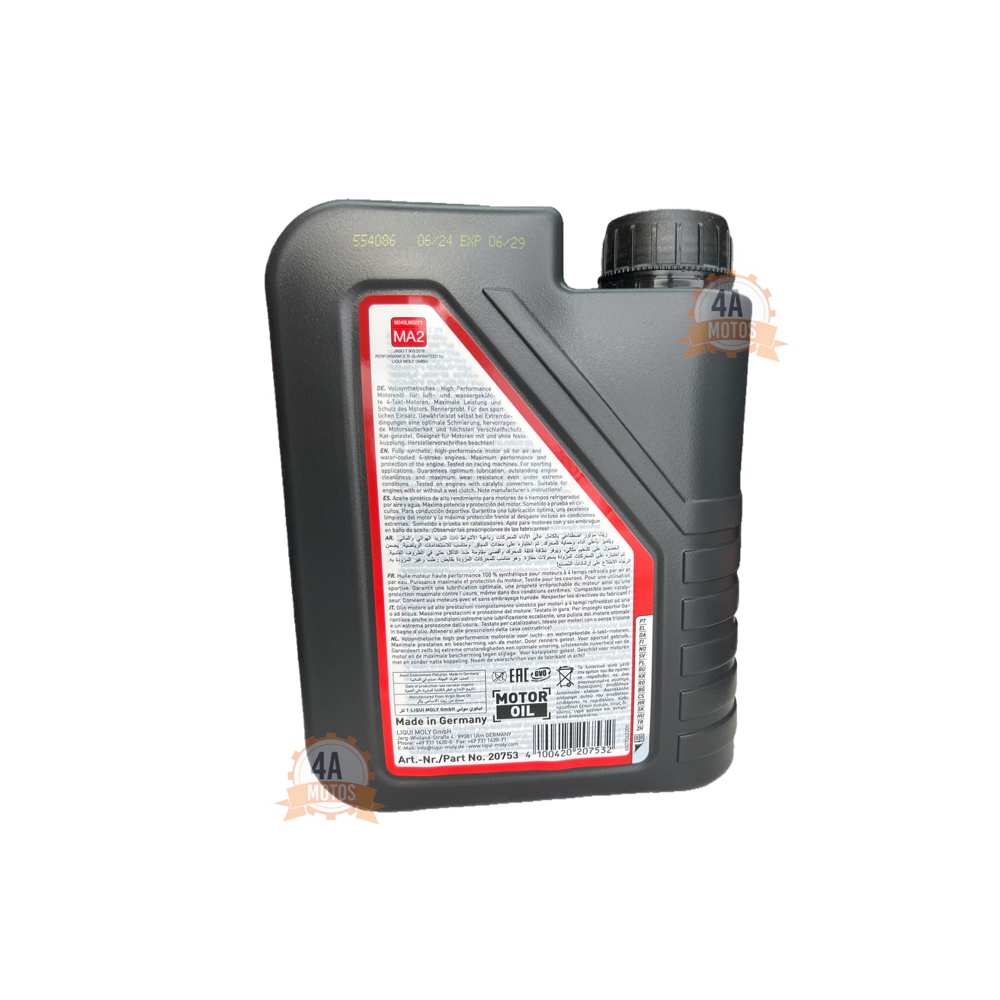 Aceite Sintetico Liqui Moly 4t 10w40 Street Race - 1 Litro