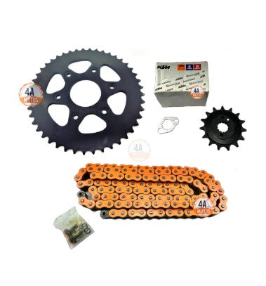 Kit Arrastre Ktm Duke 390- Ng 390- Adven. Piñon Ktm + Cadena