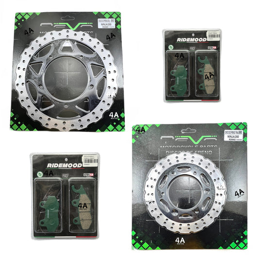 Combo Disco Freno Del. Tras Y Pastillas Del. Tras. Kaw Z250 - Ninja 300