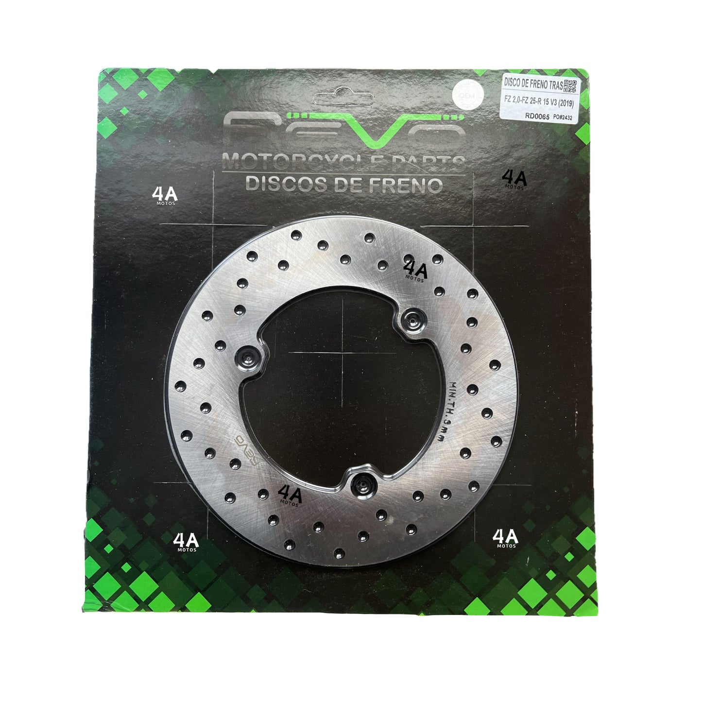 Disco De Freno  Trasero Fz 2.0 / Fz2.5 /r15 V.3 2019