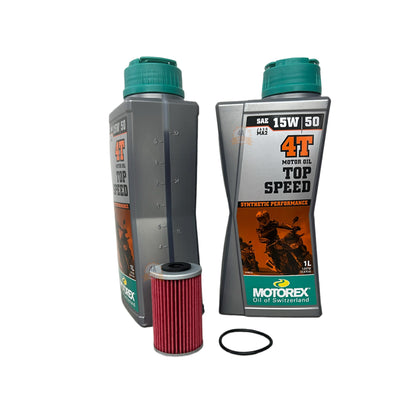 Combo*2 Aceite Motorex Top Speed 15w50 + Filtro Aceite Kyn