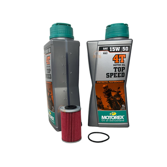 Combo*2 Aceite Motorex Top Speed 15w50 + Filtro Aceite Kyn