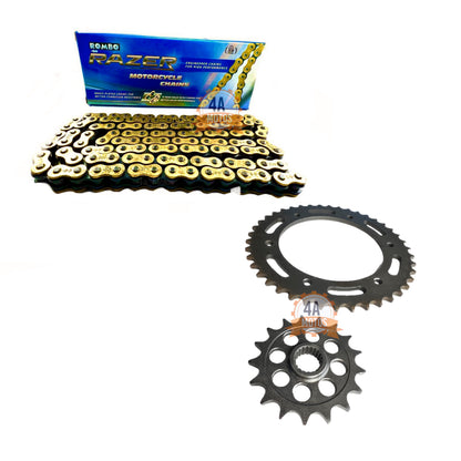 Kit Arrastre Tvs Apache 310 Race Con Cadena Rombo Dorada
