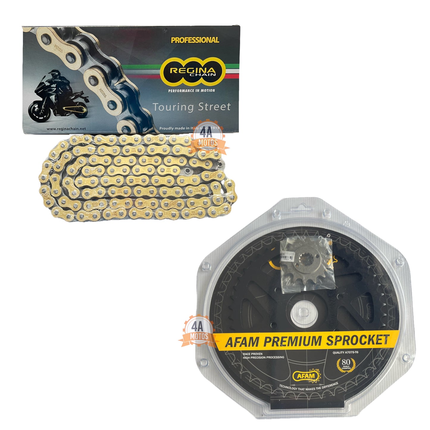 Kit Arrastre Ktm 250 Afam Con Cadena Regina Dorada 520*120
