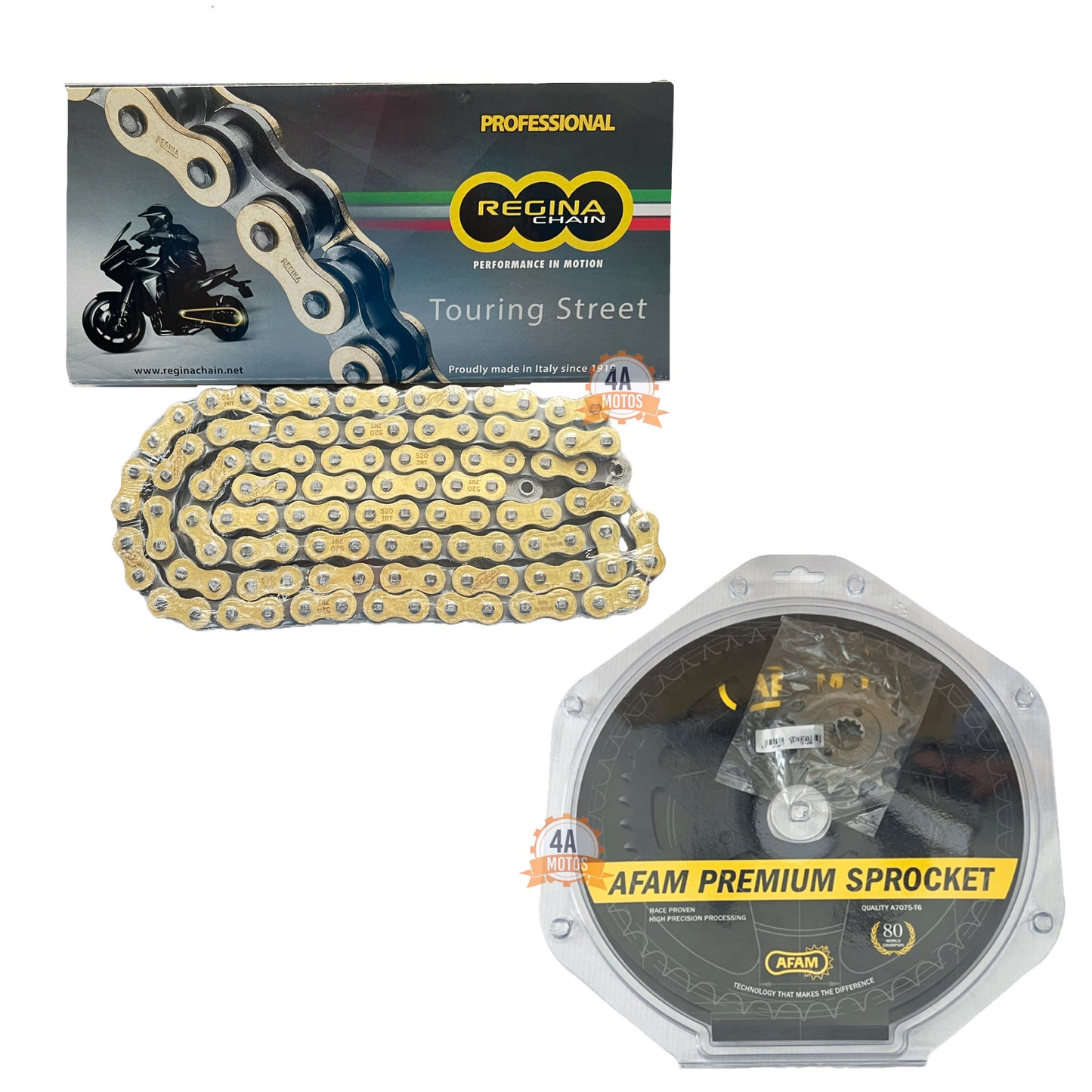 Kit Arrastre Ktm 390 Afam Con Cadena Regina Dorada 520* 120