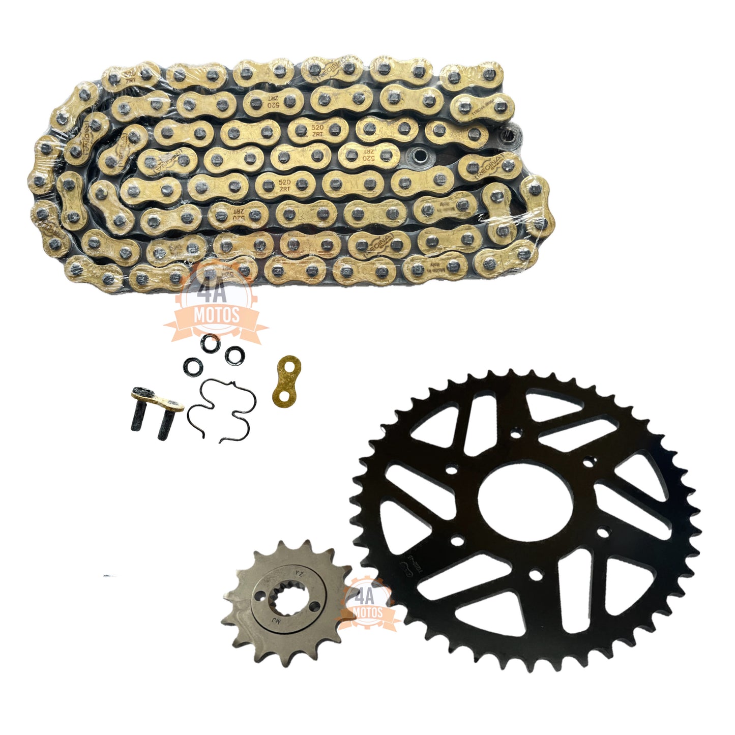 Kit Arrastre Ktm 390 Afam Con Cadena Regina Dorada 520* 120