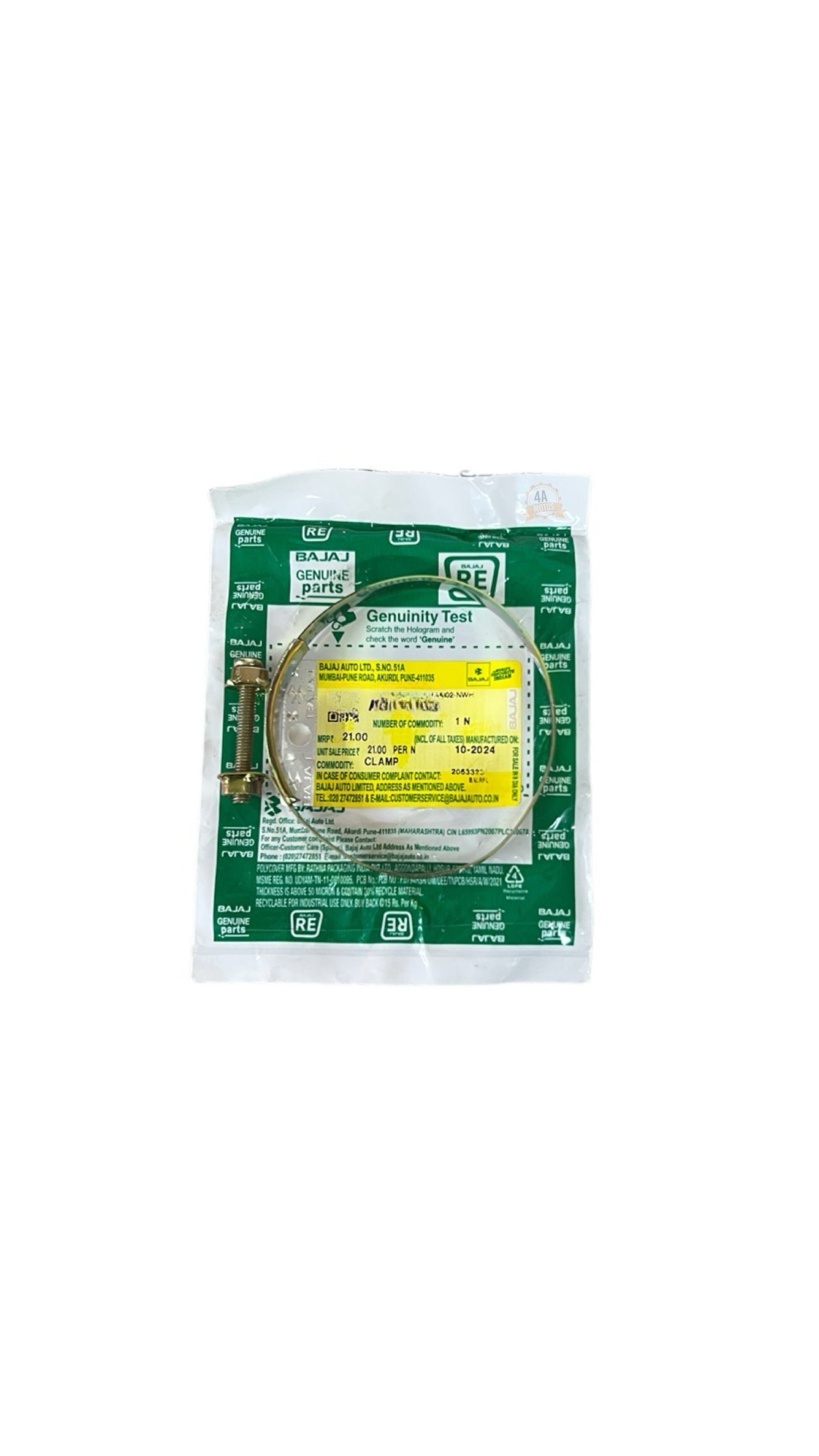 Abrazadera Conector Filtro Aire Pulsar 180/ 200 Ns Bajaj