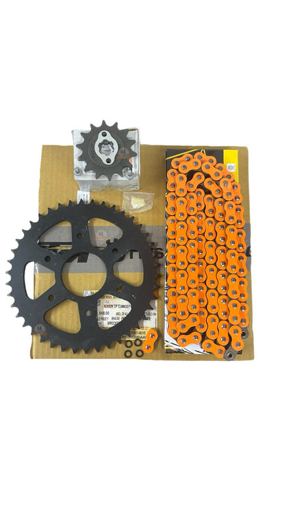 Kit Arrastre Original Ktm Duke 200 Ag/ Ng/ Rc Cadena Naranja
