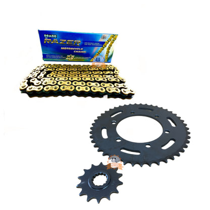 Kit Arrastre Kaw. Z 250 Race Con Cadena Rombo Dorada 520*120