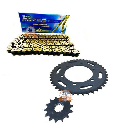 Kit Arrastre Mt03 Race Con Cadena Rombo Dorada 520*120