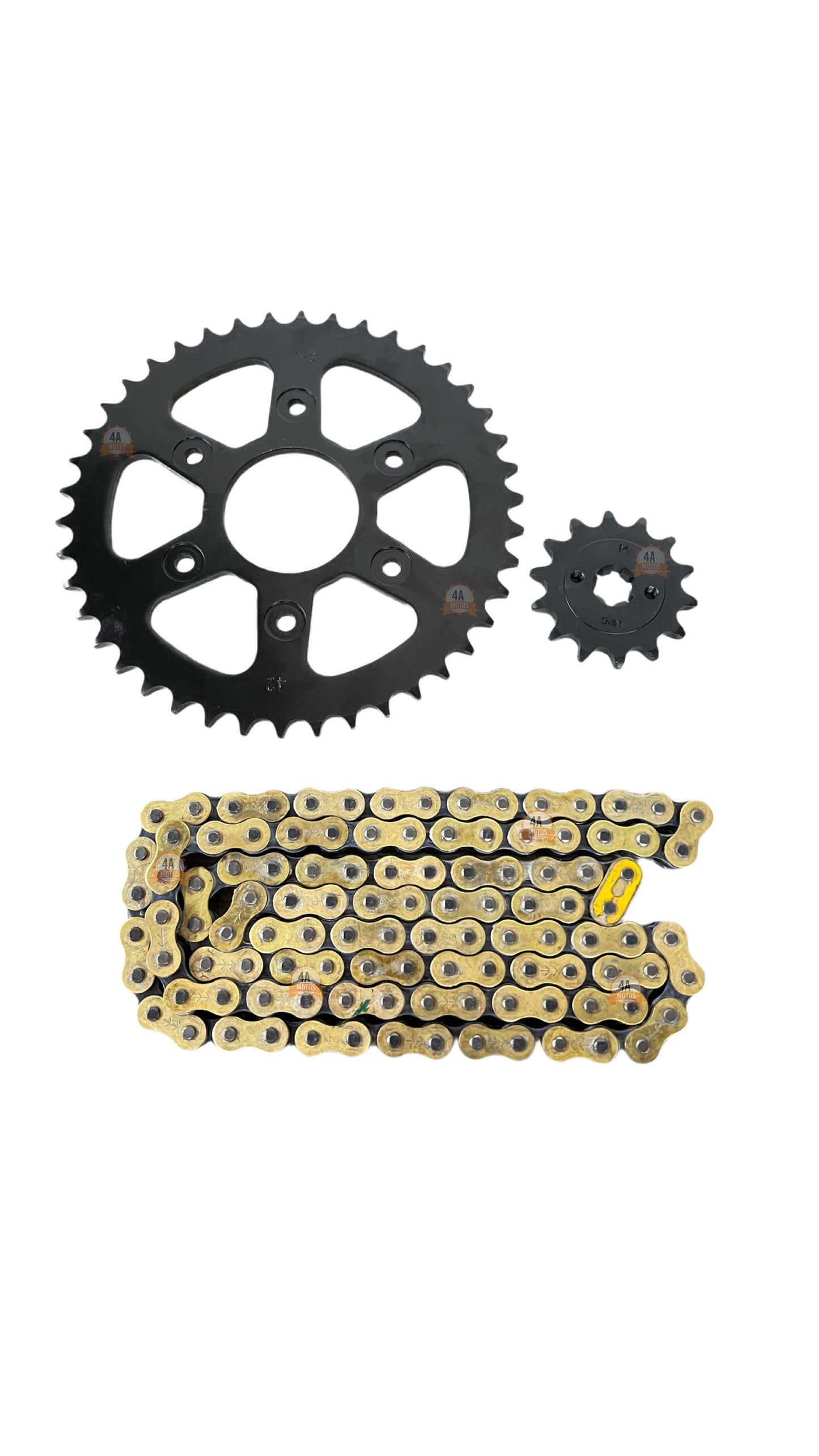 Kit Arrastre Npc Ktm Duke 200 Ag/ Ng/ Rc Cadena Rombo Dorada