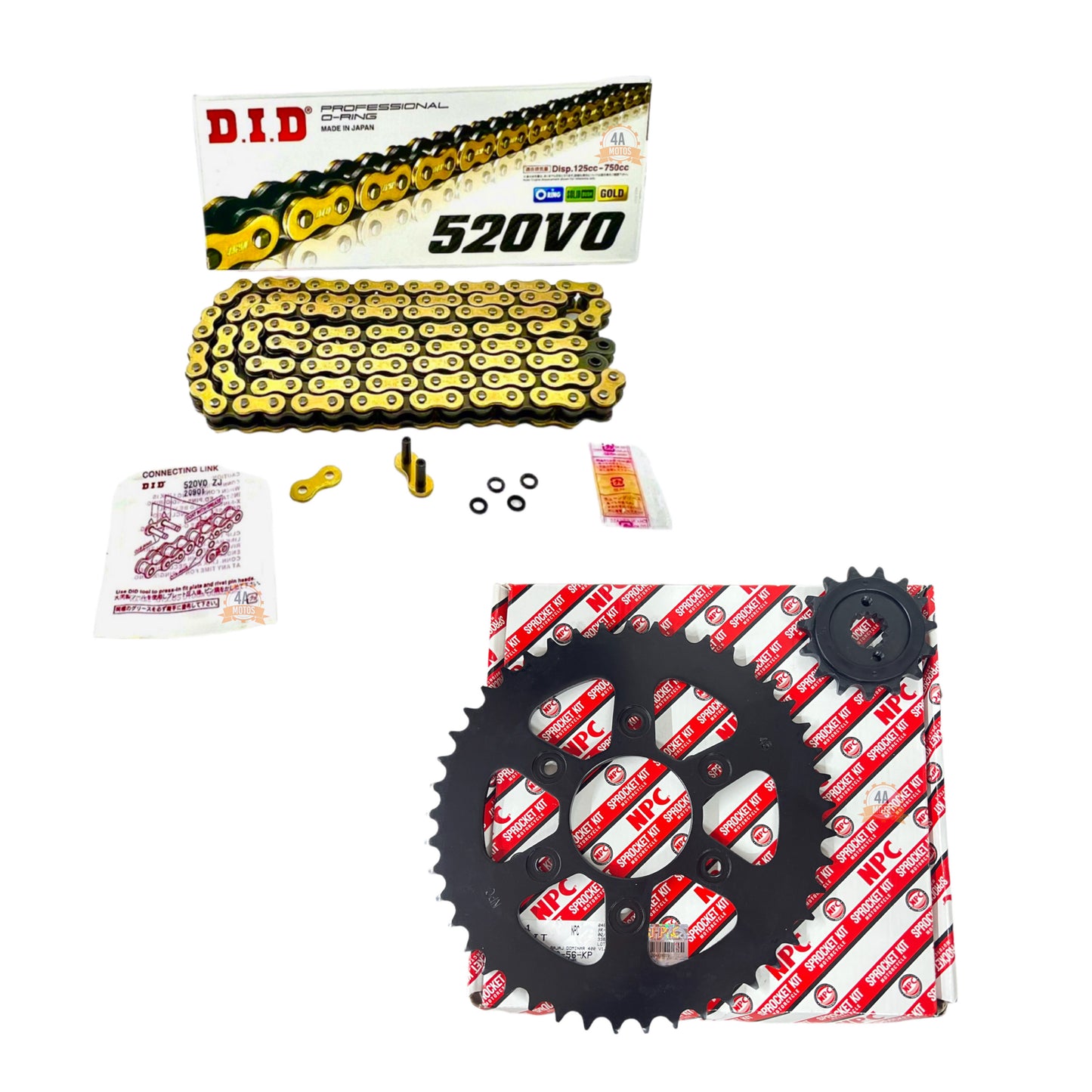 Kit Arrastre Npc Dominar 400 V1 / Ug Cadena Did Dorada