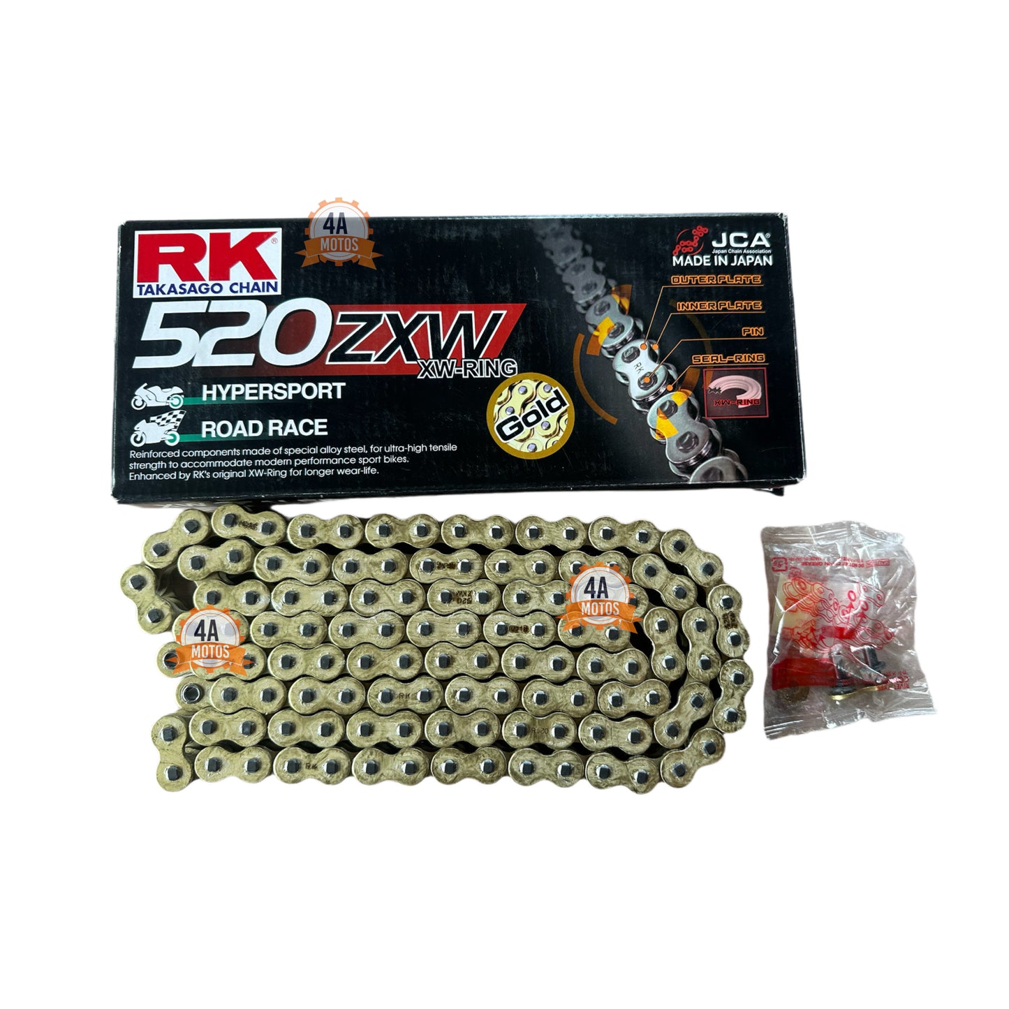Cadena Rk Dorada Zxw 520 X 120