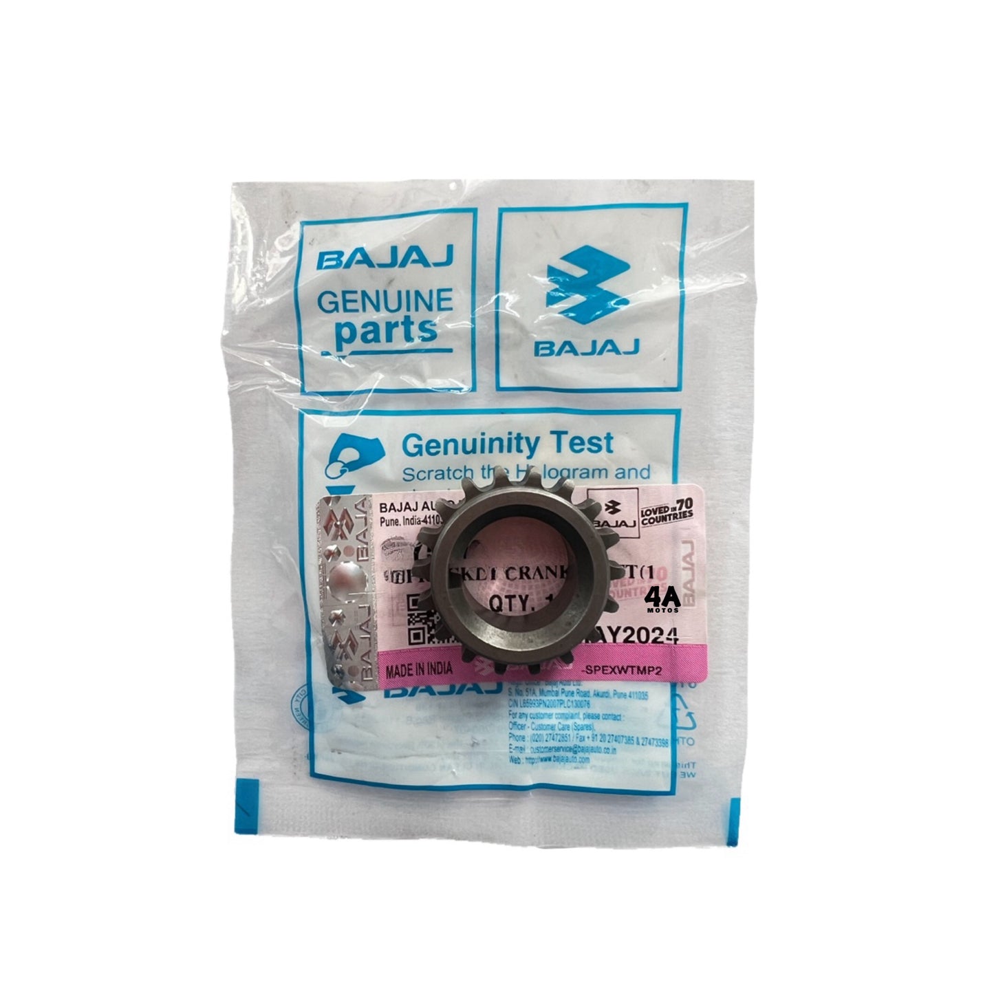 Piñón Cigüeñal Dominar 250 / 400 Ug / V2 Bajaj