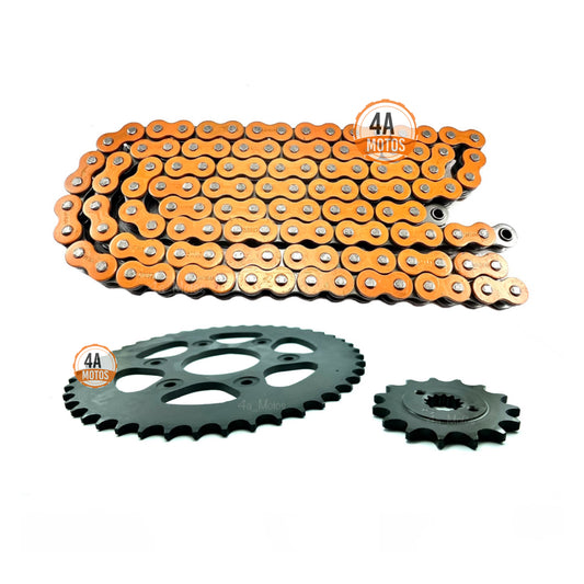 Kit Arrastre Ktm Duke 390 Completo Cadena Orring Naranja.