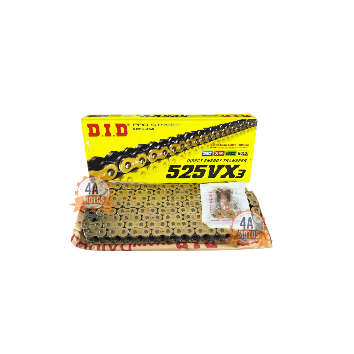 Cadena Did 525 Vx3 130 Dorada Reforzada Xring Japon