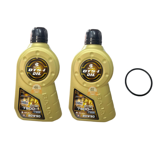 Aceite Bajaj 20w50 1 Litro Dorado Combo *2 + Oring Aceite