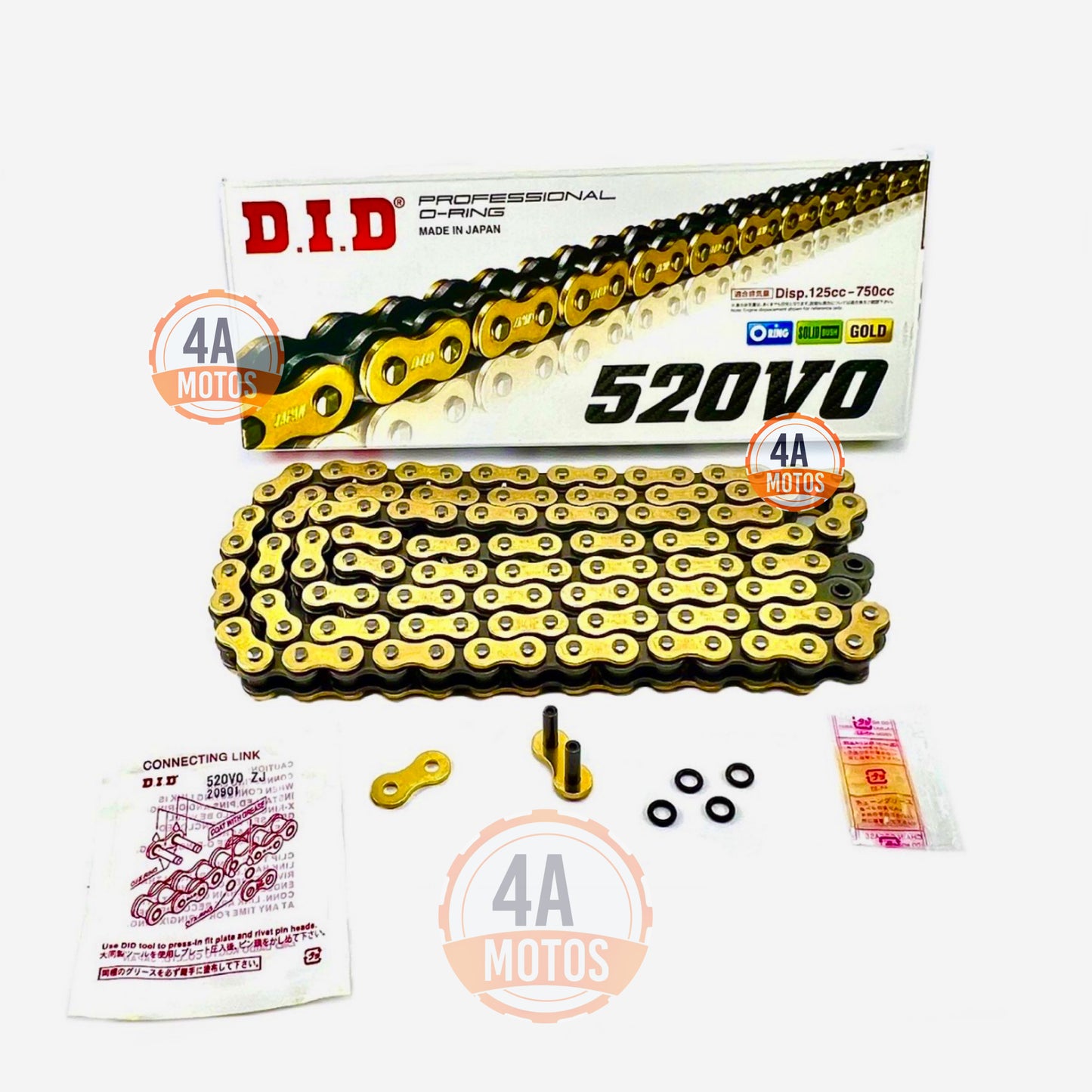 Cadena Did Gold 520 V0 X 120 Reforzada Ktm Duke 200/250/390