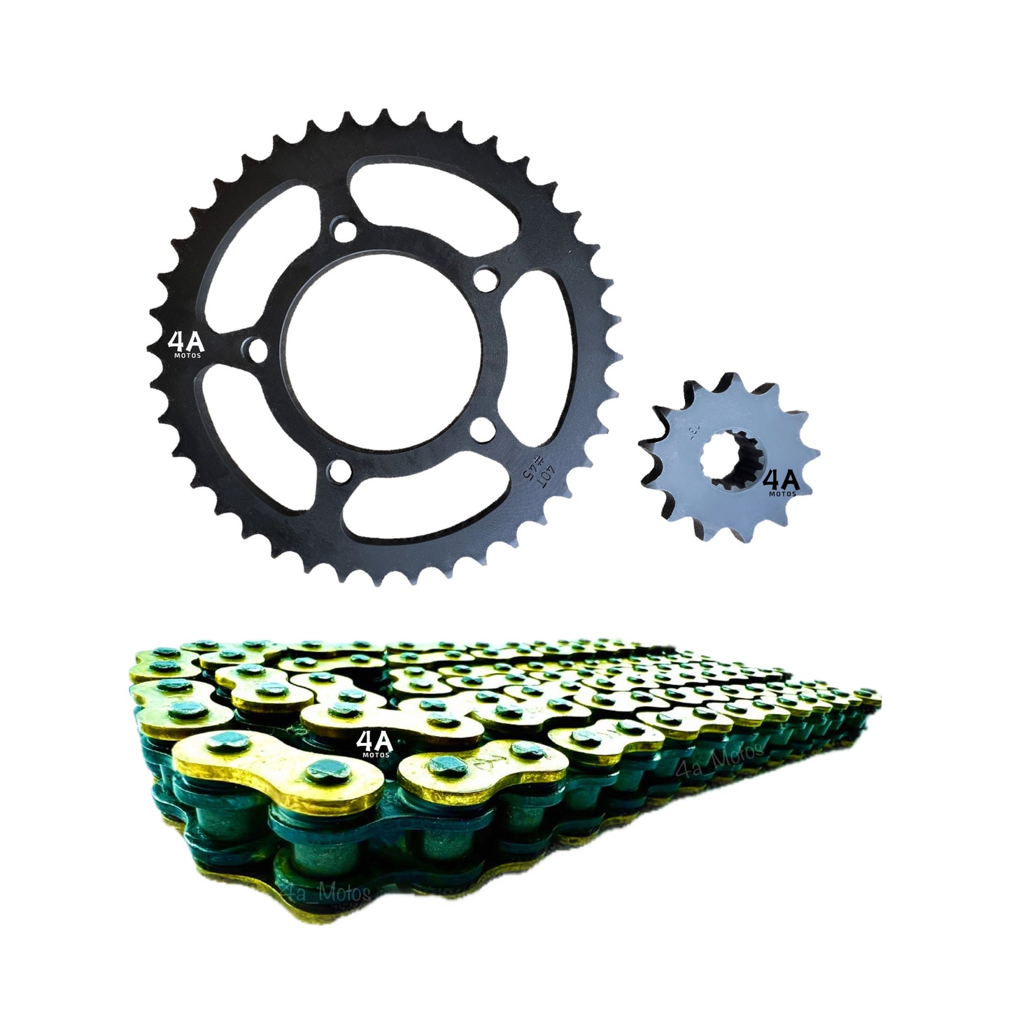Kit De Arrastre Gixxer 250 Reforzado Cadena Orrinada Dorada