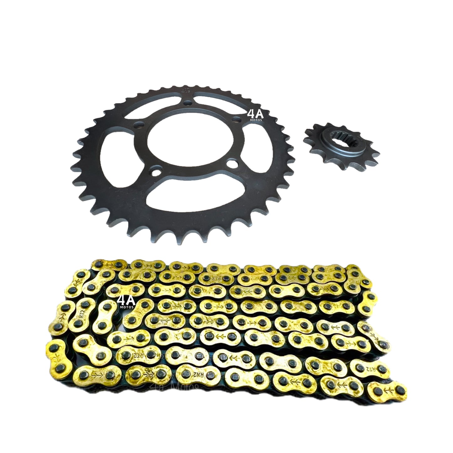 Kit De Arrastre Gixxer 250 Reforzado Cadena Orrinada Dorada