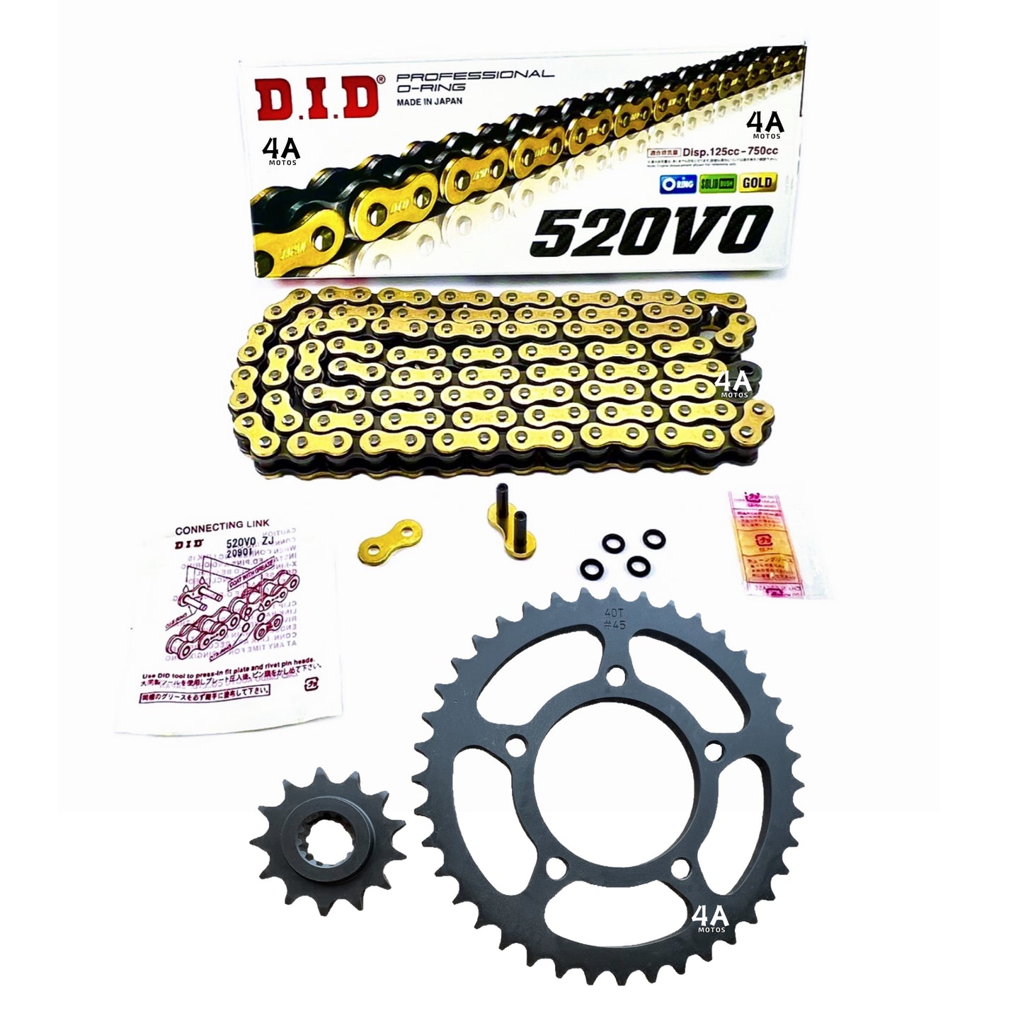 Kit De Arrastre Gixxer 250 Reforzado Cadena Did Dorada Gold