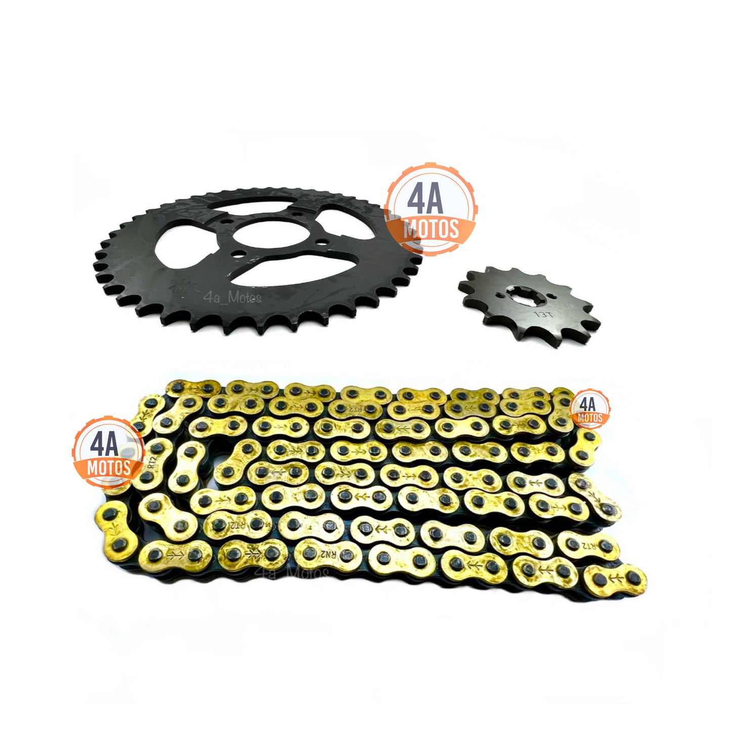 Kit De Arrastre Tvs Apache 200 Indu Dorado Reforzado Oring