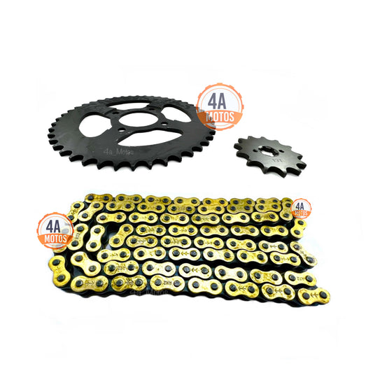 Kit De Arrastre Tvs Apache 200 Indu Dorado Reforzado Oring