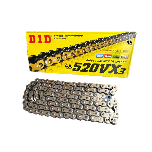 Cadena Did 520 Vx3 120 Zb  Dorada Reforzada Xring Japon