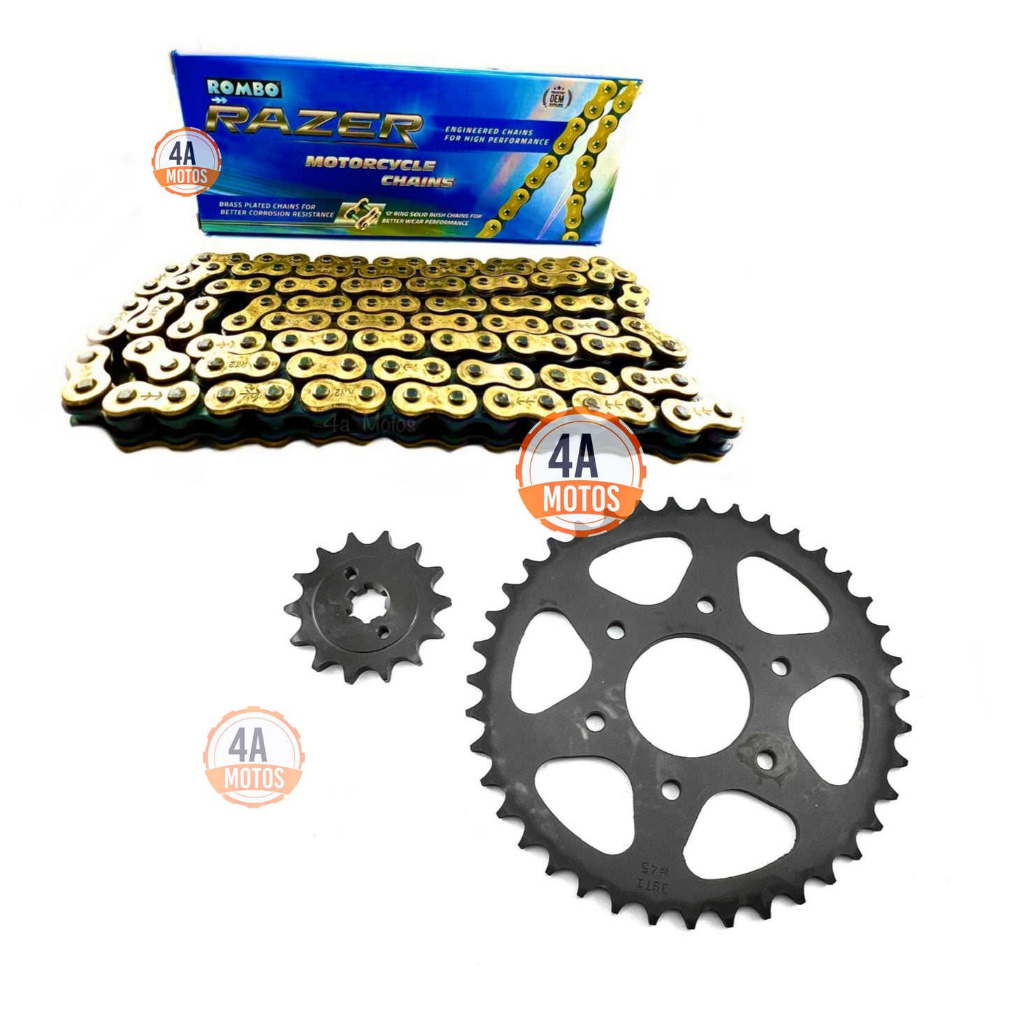 Kit De Arrastre Pulsar Ns 200 Oring Reforzado Indu 520 Dorad