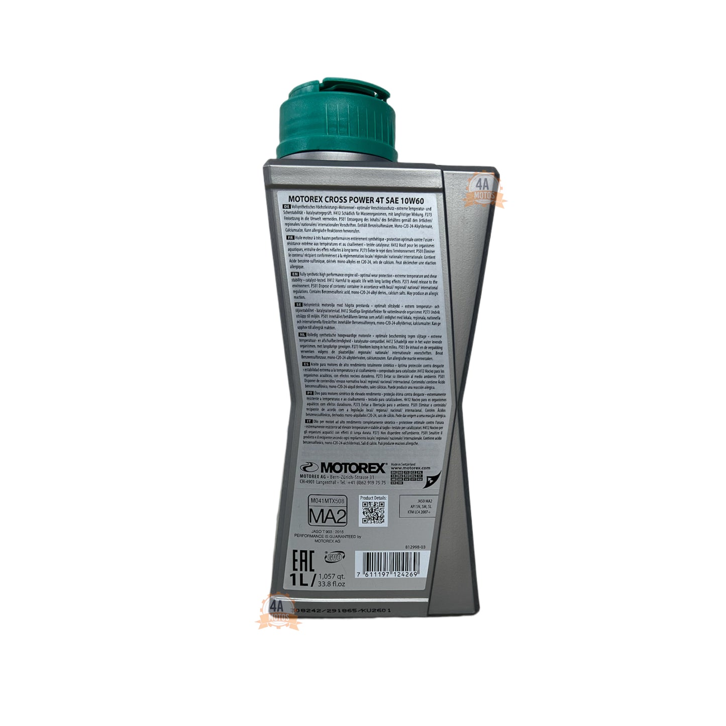 Aceite Motorex Cross Power 10w 60 4t - 1 L
