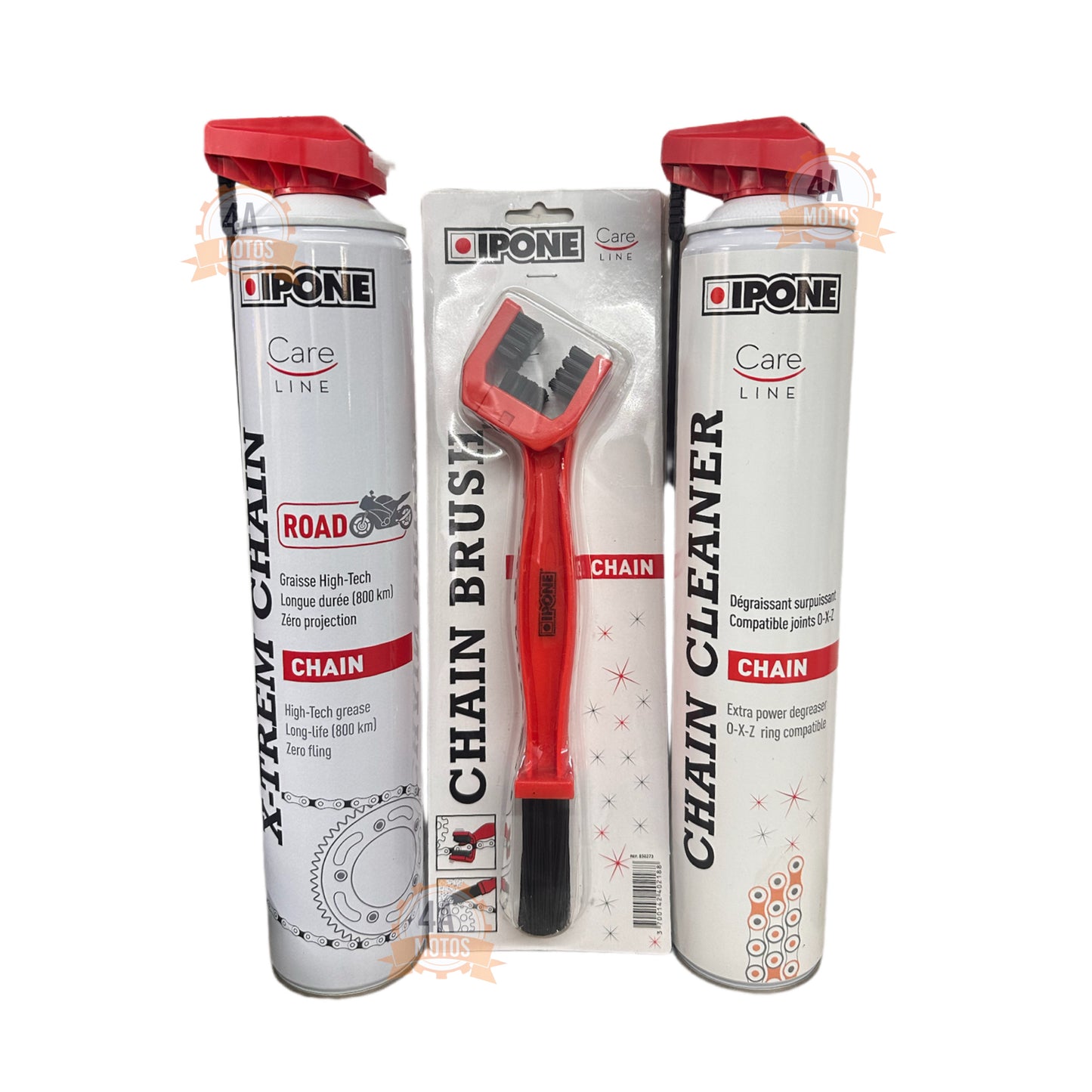 Kit Limpiado Y Lubricante Cadena + Cepillo Ipone