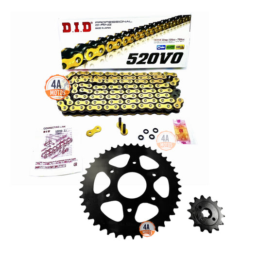 Kit Arrastre Ktm Duke 200 6h Hindú  Con Cadena Did Dorada