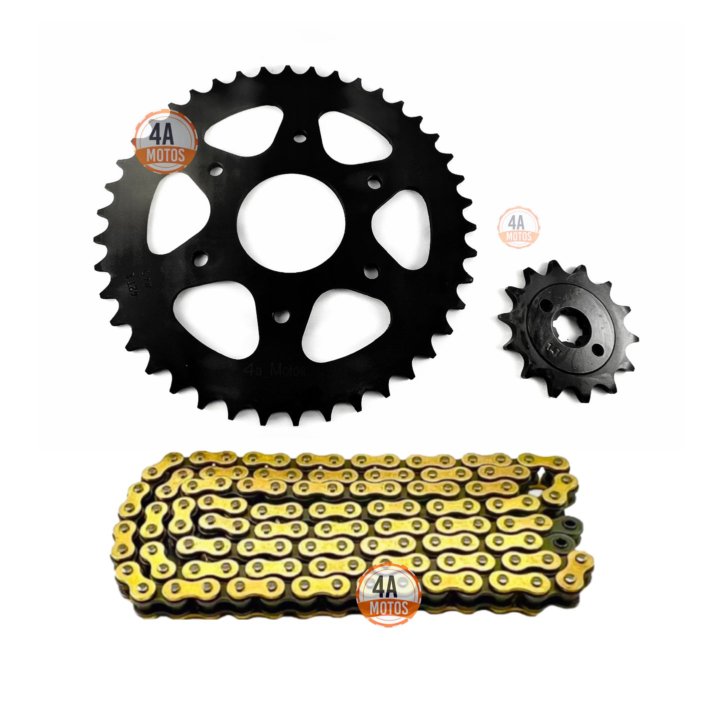 Kit Arrastre Ktm Duke 200 6h Hindú  Con Cadena Did Dorada