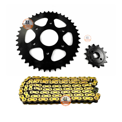 Kit Arrastre Ktm Duke 200 6h Hindú  Con Cadena Did Dorada